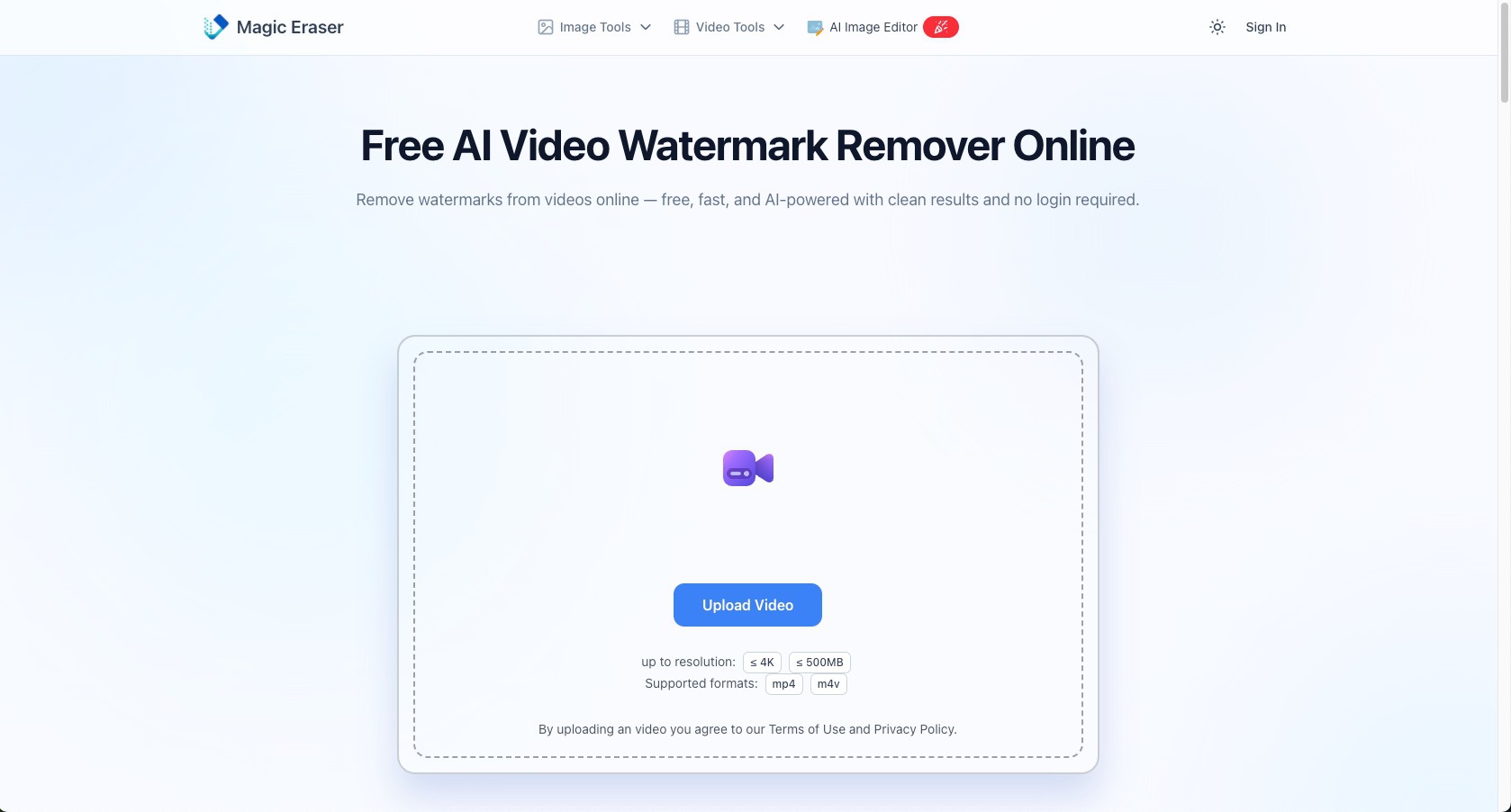 MagicEraser brush or selection box marking the watermark area
