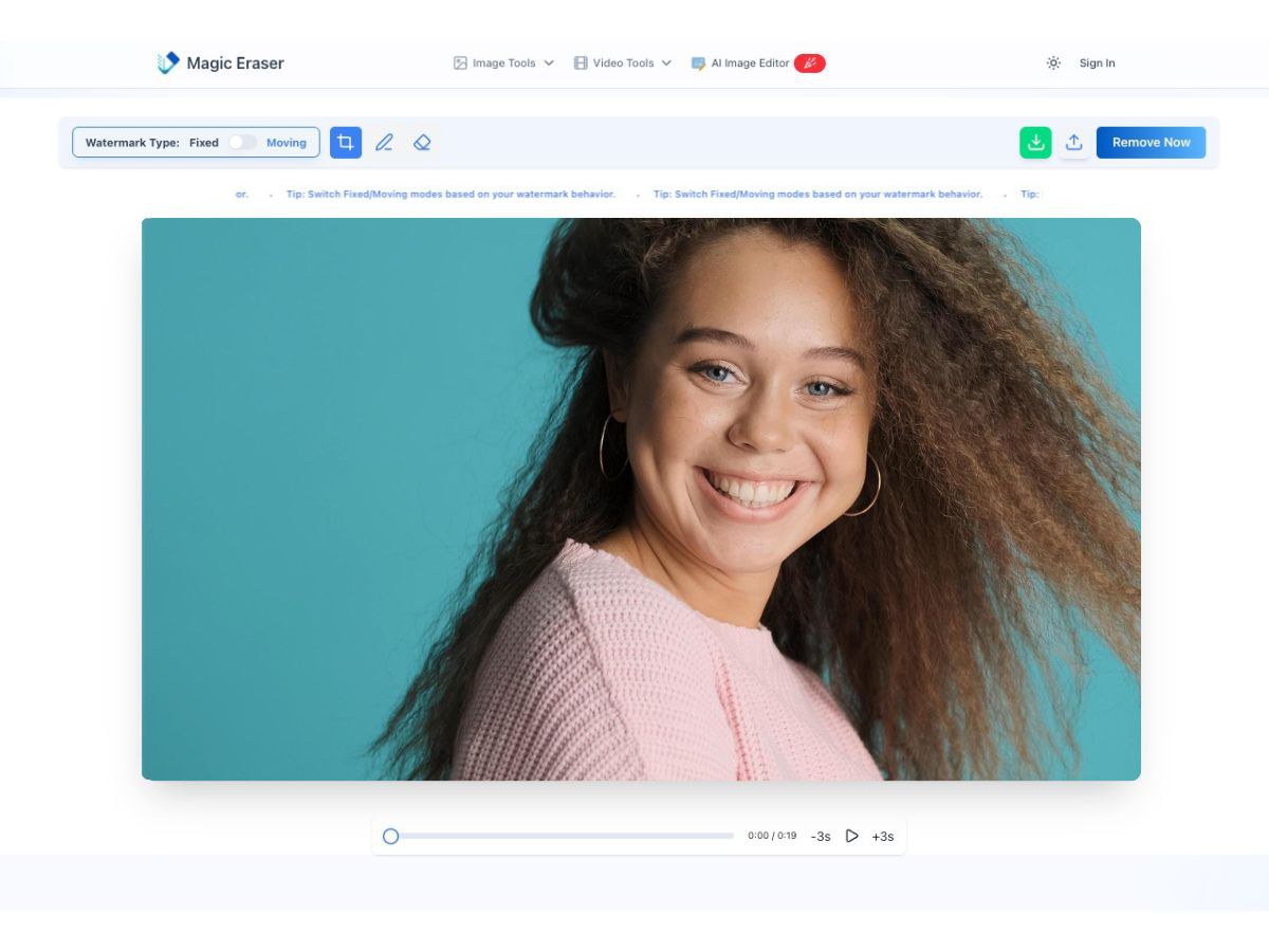 MagicEraser preview and download screen after watermark removal