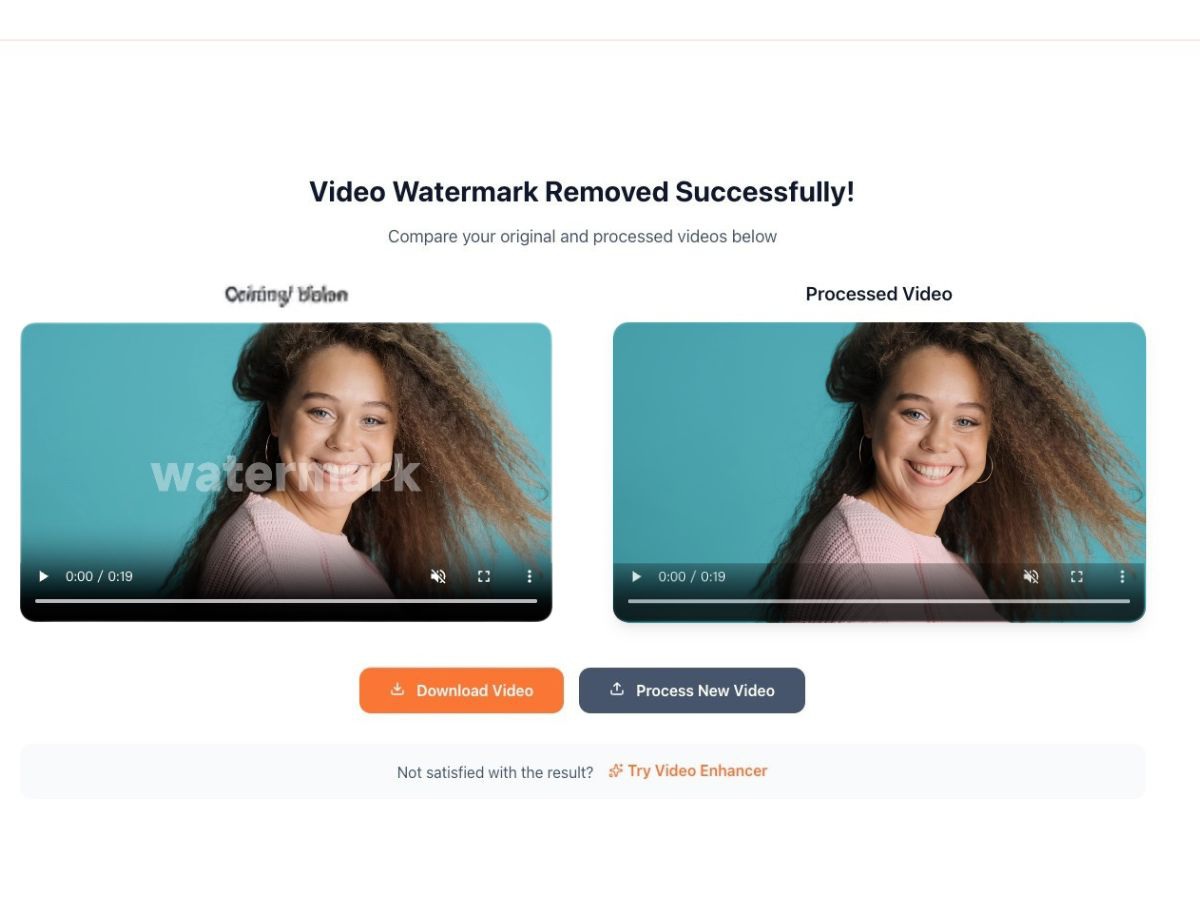 Unwatermark.ai processing screen generating a short preview segment