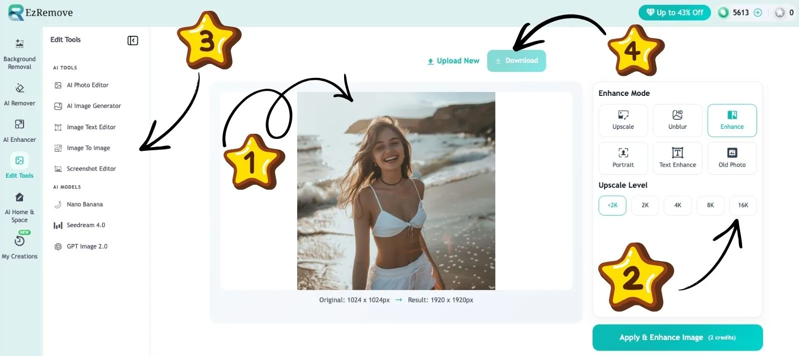 How to Use EzRemove AI Photo Enhancer