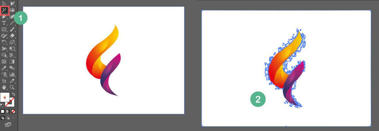 magic wand tool to remove backgrounds in illustrator