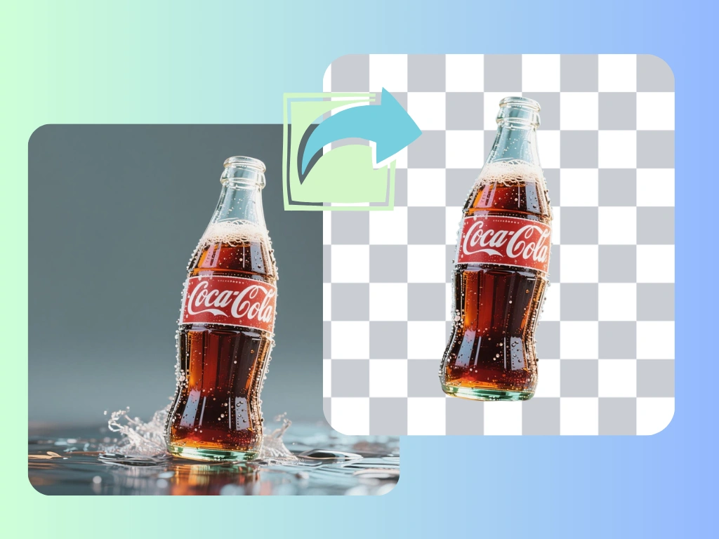 Use the background remover to create coca-cola image