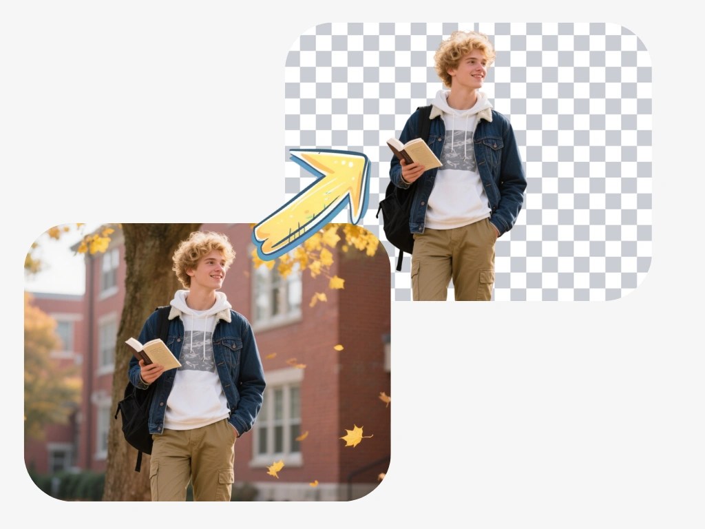 Create a student ID photo using a background remover