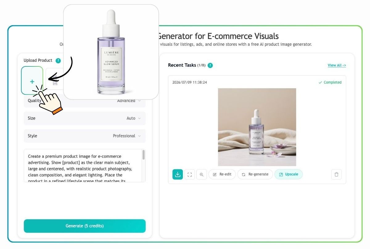 Step 1: Upload a Clear Product Image