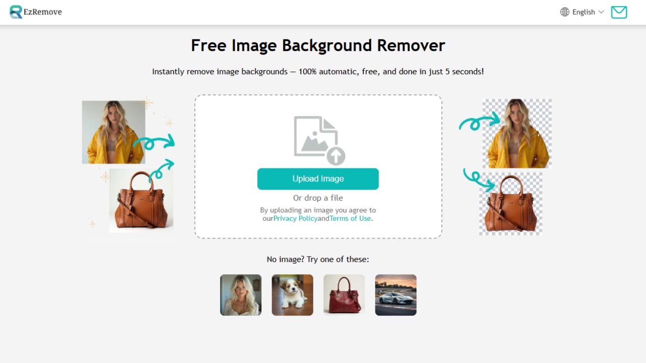 ezremove ai image background remover