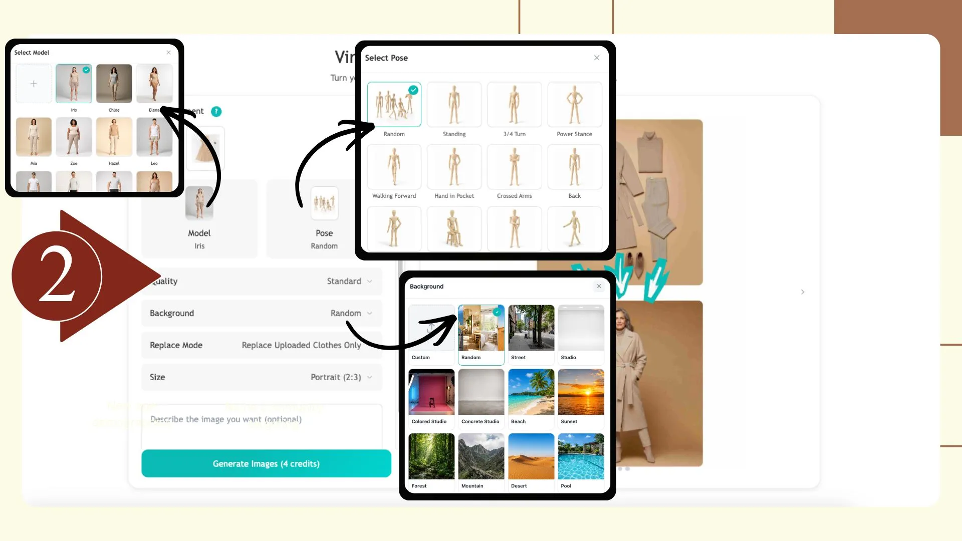 Step 2: Select Your Model, Pose, and Background