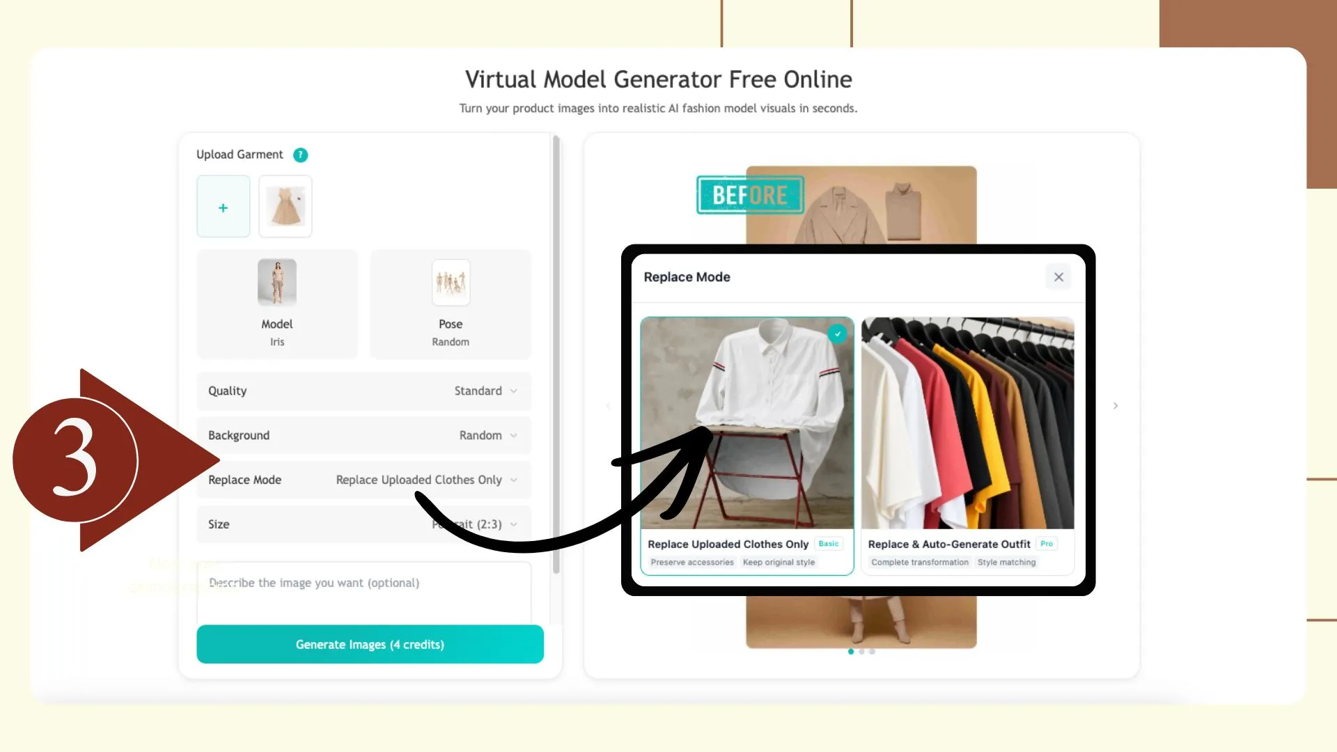 Step 3: Select Your Model, Pose, and Background